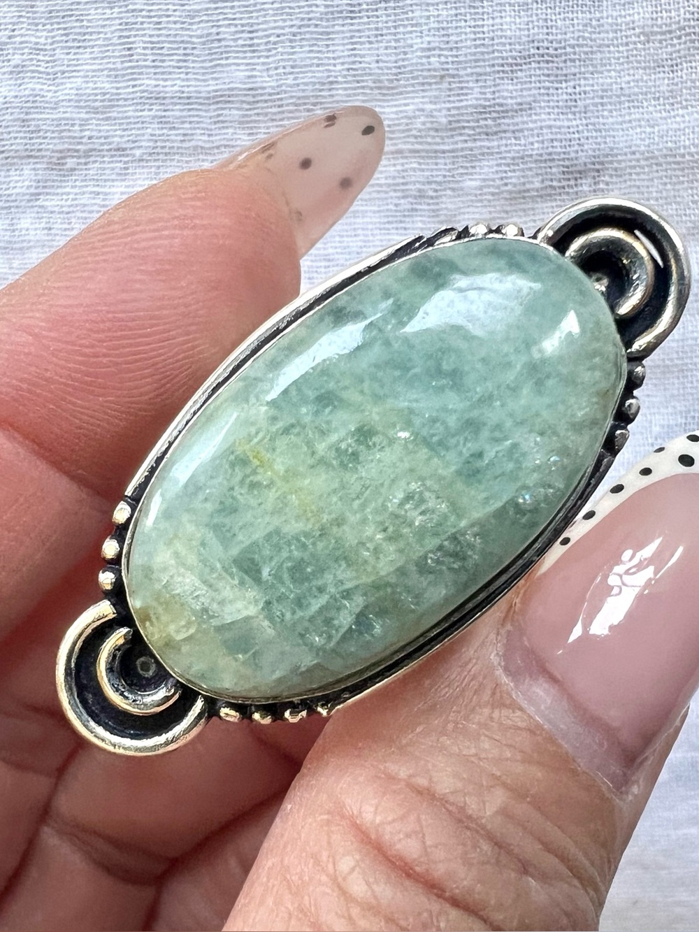 925 AQUAMARINE! Prophet Stone Ring 10.5 - Picture 3 of 7